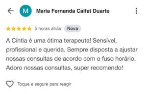 Brasileira residente na Alemanha faz seu depoimento sobre sua terapia.